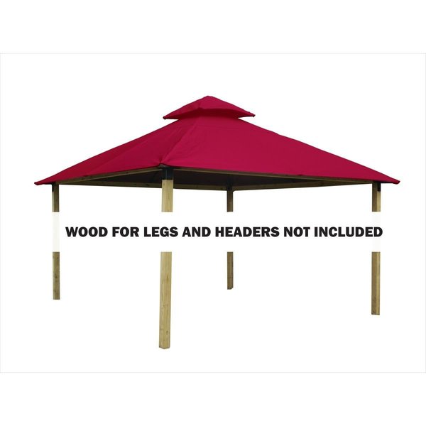 Acacia 12 sq. ft. Gazebo Roof Framing & Mounting Kit with Hibiscus Outdura Canopy AGOK12- HIBISCUS